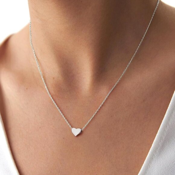 Personalized 925 Sterling Silver Dainty Small Heart/Star/Moon/Dot/Triangle Penda - Picture 3 of 8